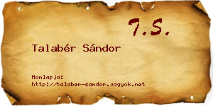 Talabér Sándor névjegykártya