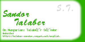 sandor talaber business card